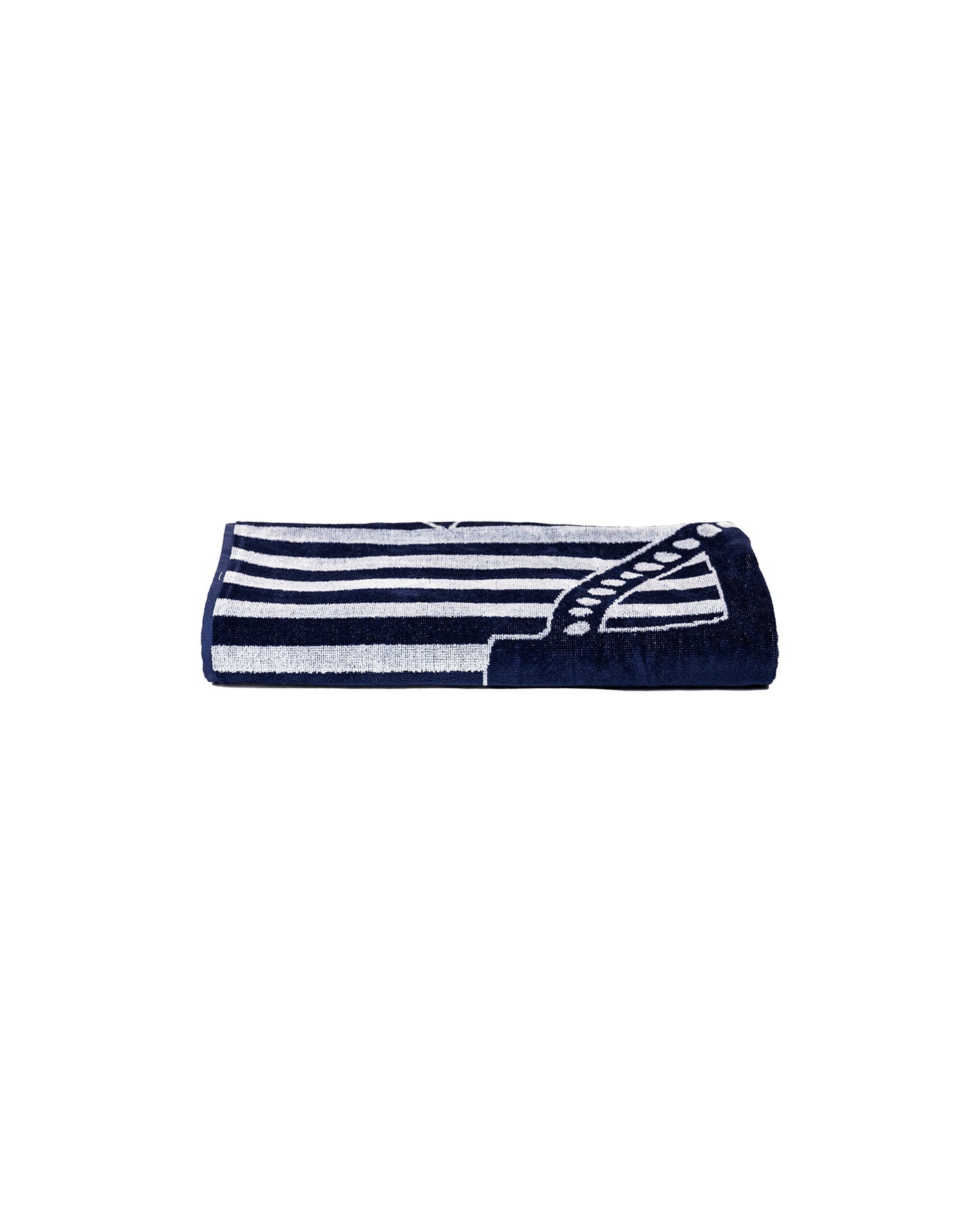 Bahia Strandtuch Marine Weiß – Frottee-Seite Nahaufnahme 165x90 cm, Premium-Baumwolle