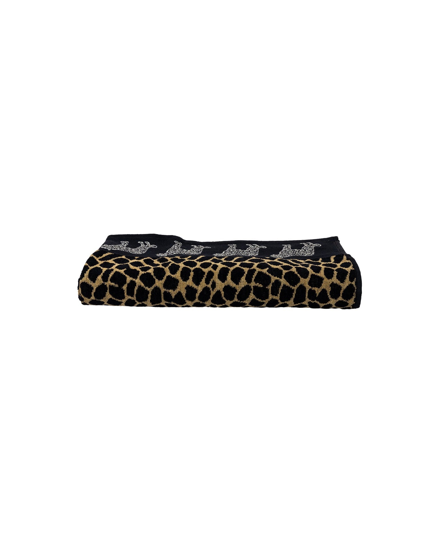 Afrika Strandtuch Braun-Leopard – Frottee-Seite Nahaufnahme 165x90 cm, Premium-Baumwolle