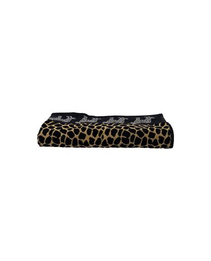 Afrika Strandtuch Braun-Leopard – Frottee-Seite Nahaufnahme 165x90 cm, Premium-Baumwolle