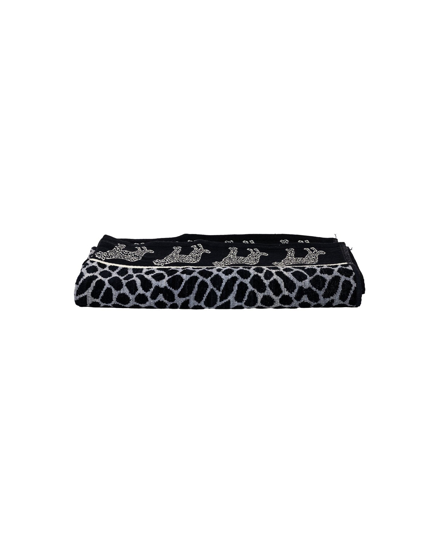 Afrika Strandtuch Grau-Leopard – Frottee-Seite Nahaufnahme 165x90 cm, Premium-Baumwolle