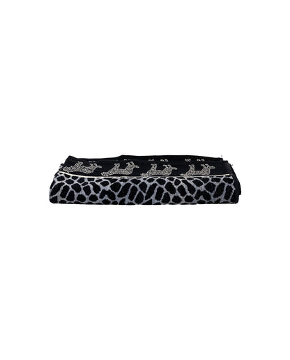 Afrika Strandtuch Grau-Leopard – Frottee-Seite Nahaufnahme 165x90 cm, Premium-Baumwolle