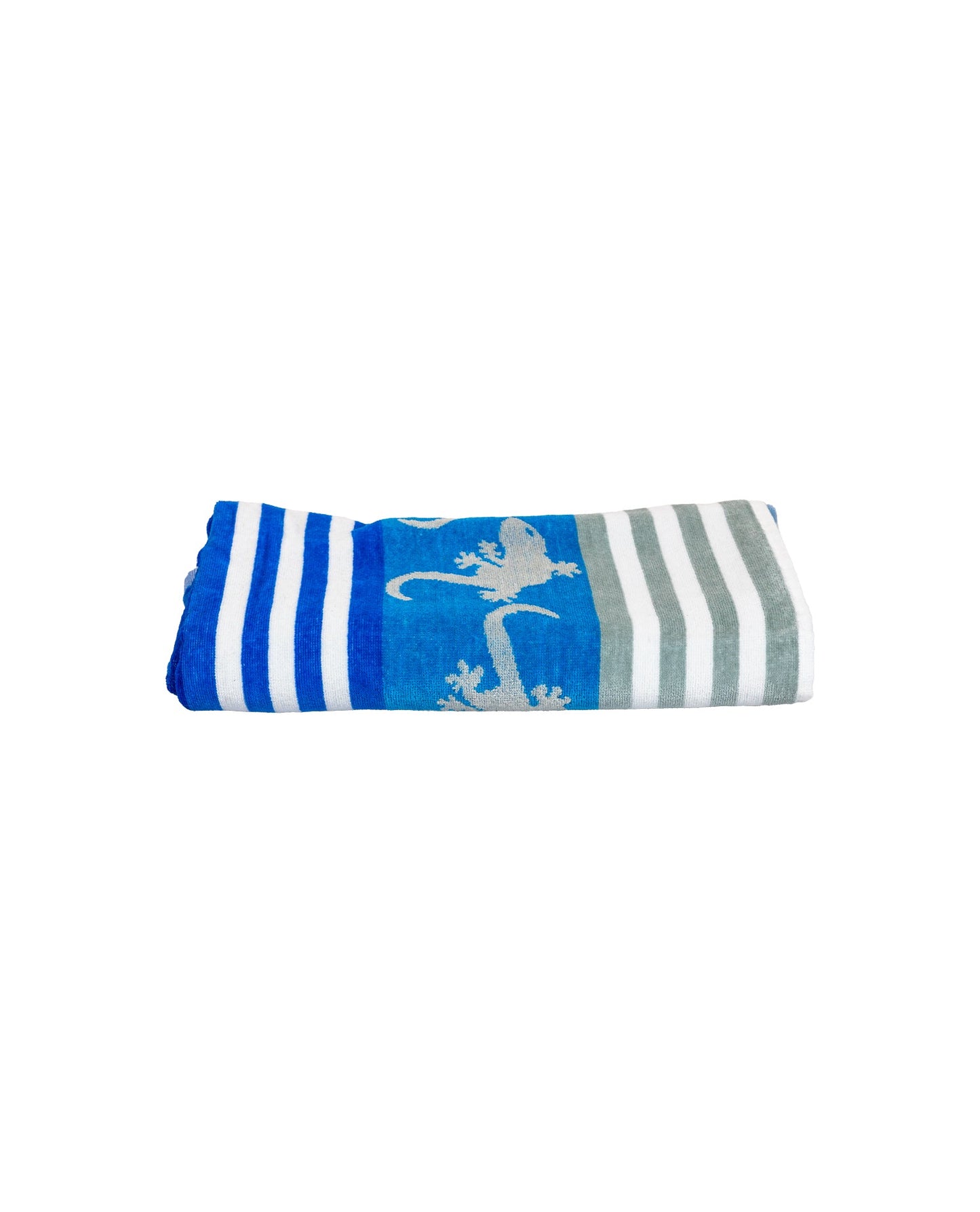 Crazy Gekko Blau – Frottee-Seite Nahaufnahme 165x90 cm, Premium-Baumwolle