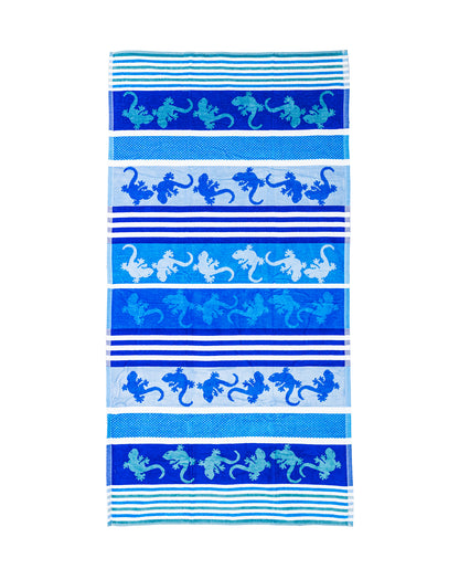 Crazy Gekko Strandtuch XXL Blau – Premium Velours, OEKO-TEX®