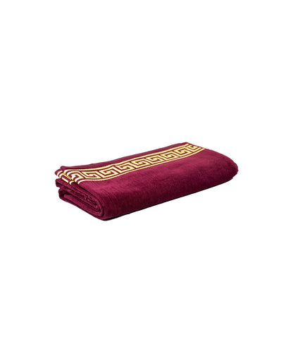Poseidon Bordeaux – weiche Velours-Seite Nahaufnahme 165x90 cm, doppelseitig