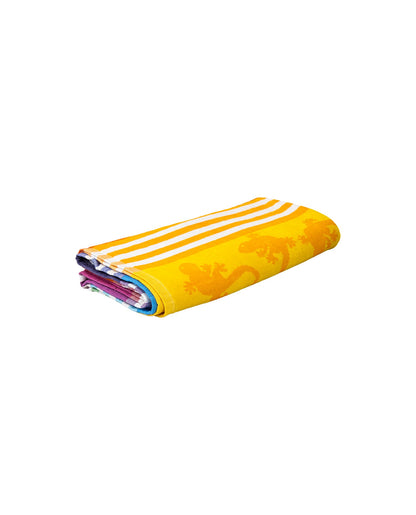 Crazy Gekko Regenbogen – weiche Velours-Seite Nahaufnahme 165x90 cm, doppelseitig