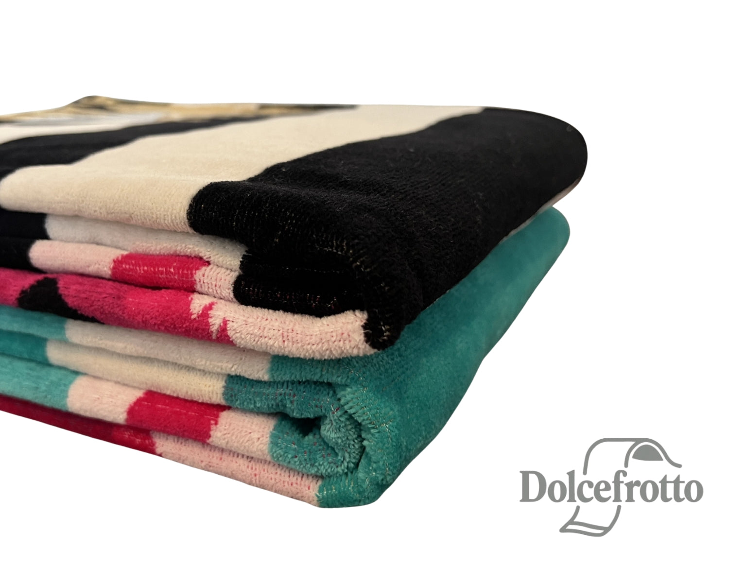 Flamingo Gold Kollektion – beide Varianten gestapelt: Schwarz-Weiß und Türkis-Weiß, Dolcefrotto