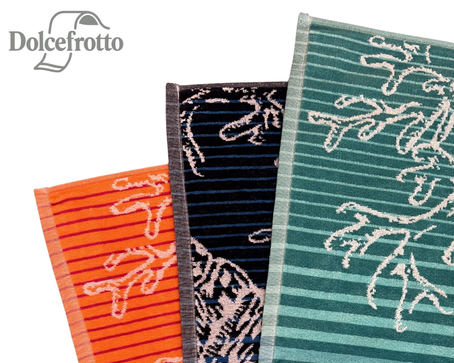 Ischia Kollektion – Muster- und Farbauswahl: Blau, Türkis und Regenbogen, alle Varianten im Vergleich, Dolcefrotto