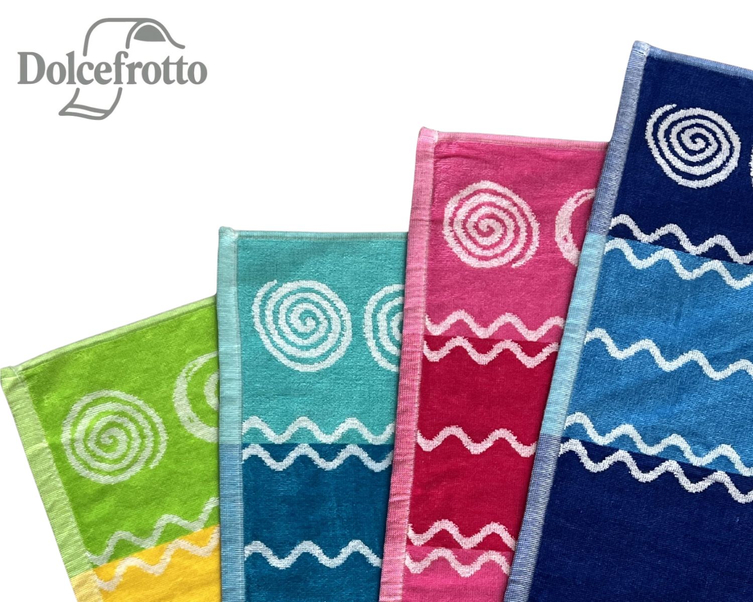 Pantelleria Kollektion – Muster- und Farbauswahl: Pink, Navy, Türkis und Regenbogen, alle Varianten im Vergleich, Dolcefrotto