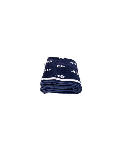 Bahia Strandtuch Marine Blau zusammengefaltet – 165x90 cm Baumwolle, OEKO-TEX