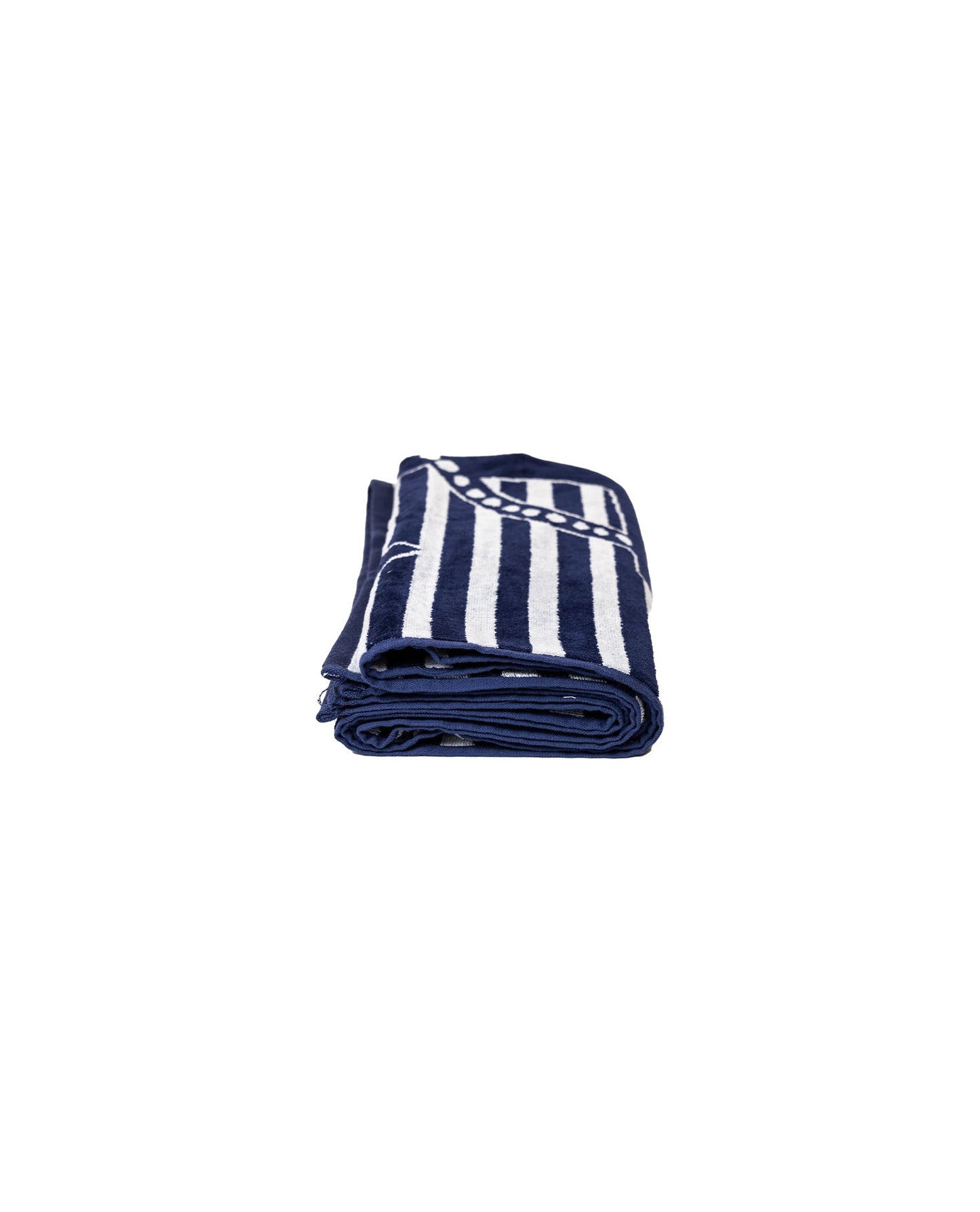 Bahia Strandtuch Marine Weiß zusammengefaltet – 165x90 cm Baumwolle, OEKO-TEX