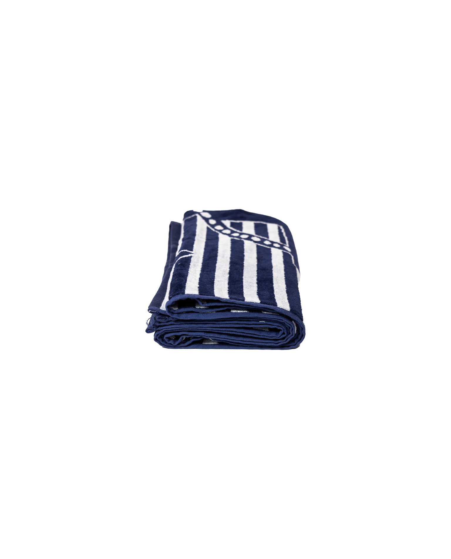 Bahia Strandtuch Marine Weiß zusammengefaltet – 165x90 cm Baumwolle, OEKO-TEX