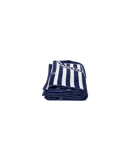 Bahia Strandtuch Marine Weiß zusammengefaltet – 165x90 cm Baumwolle, OEKO-TEX