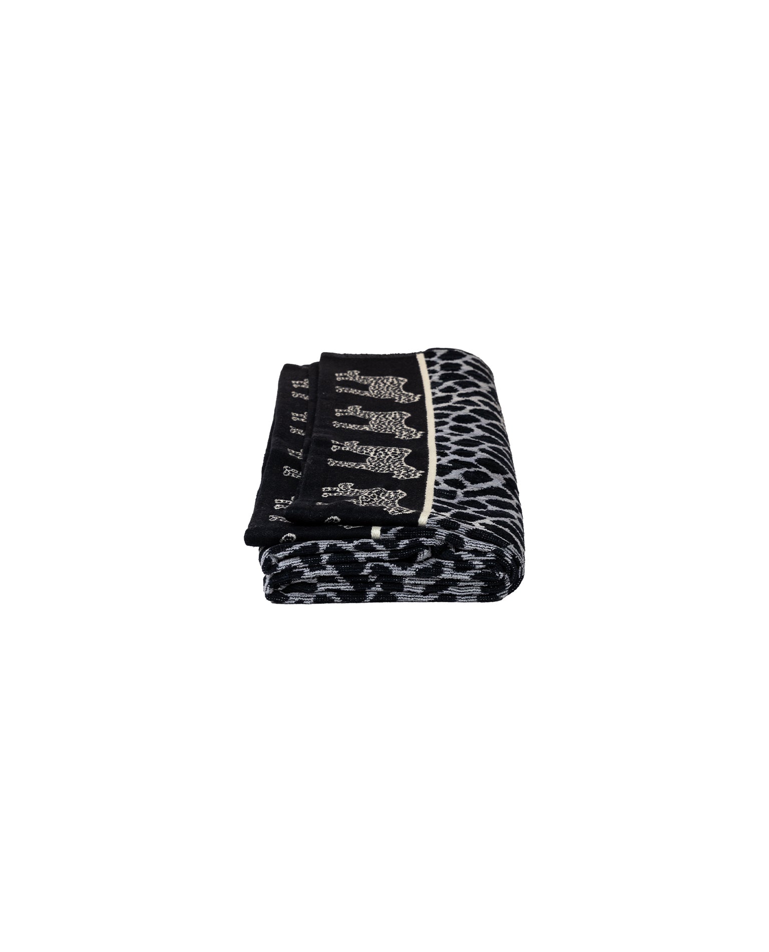 Afrika Strandtuch Grau-Leopard zusammengefaltet – 165x90 cm Baumwolle, OEKO-TEX