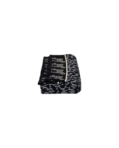 Afrika Strandtuch Grau-Leopard zusammengefaltet – 165x90 cm Baumwolle, OEKO-TEX