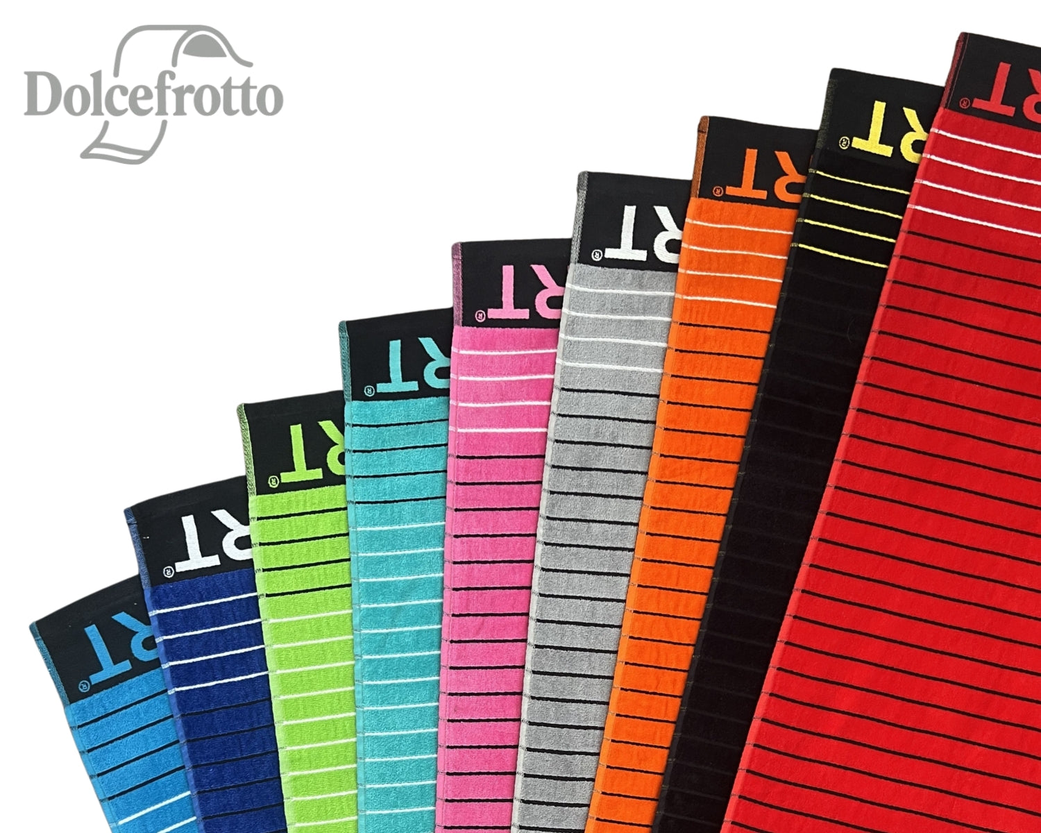 Sport Kollektion – Muster- und Farbauswahl: Grün, Orange, Hellblau, Türkis, Pink, Rot, Grau, Navy und Schwarz, alle Varianten im Vergleich, Dolcefrotto