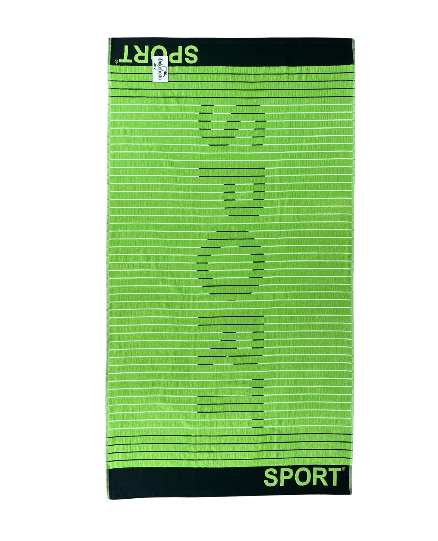 Sport Strandtuch XXL Grün 165x90 cm – italienisches sportliches Streifendesign, 100% Baumwolle, OEKO-TEX