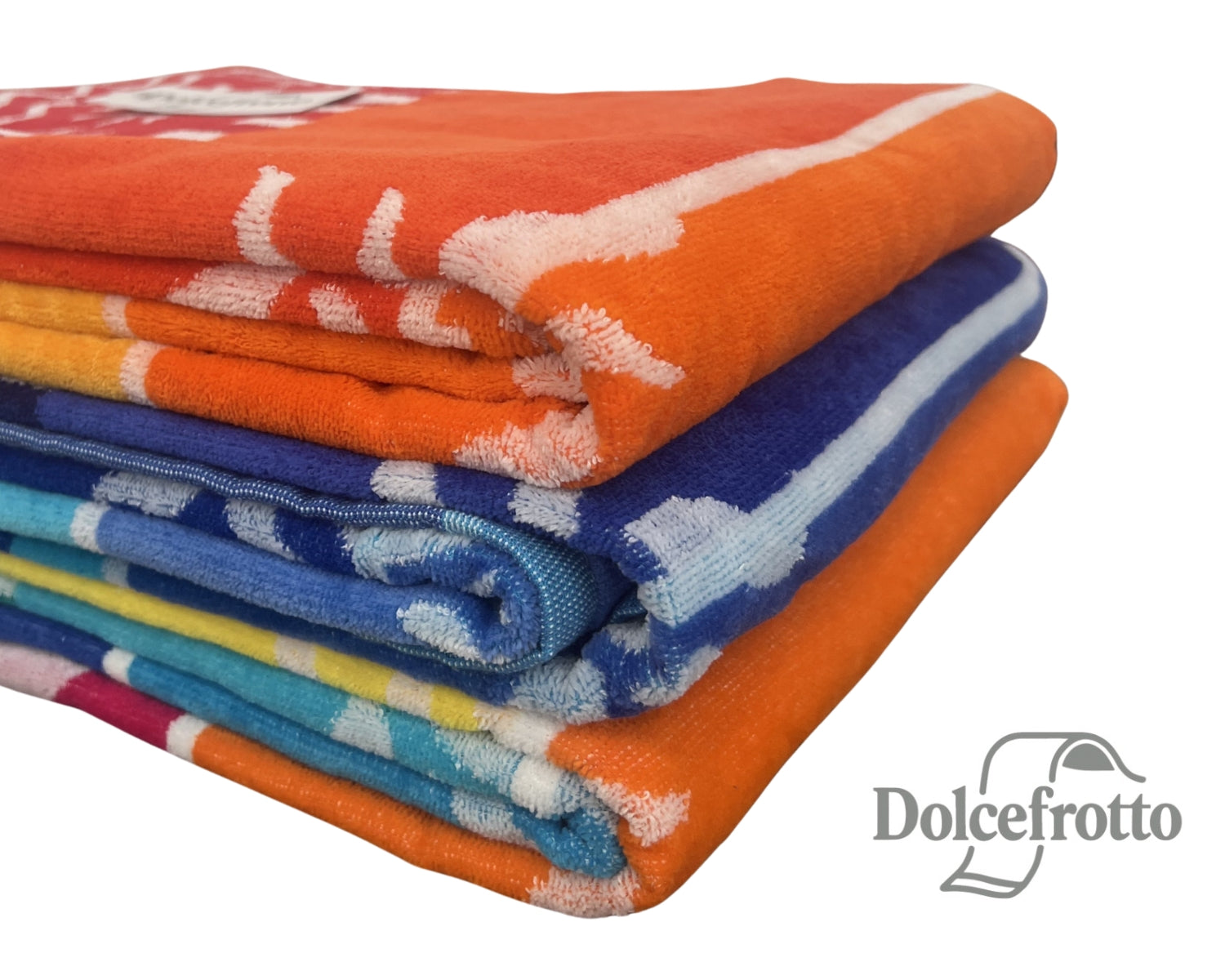 Stromboli Kollektion – alle Varianten gestapelt: Rot, Blau und Regenbogen, Dolcefrotto