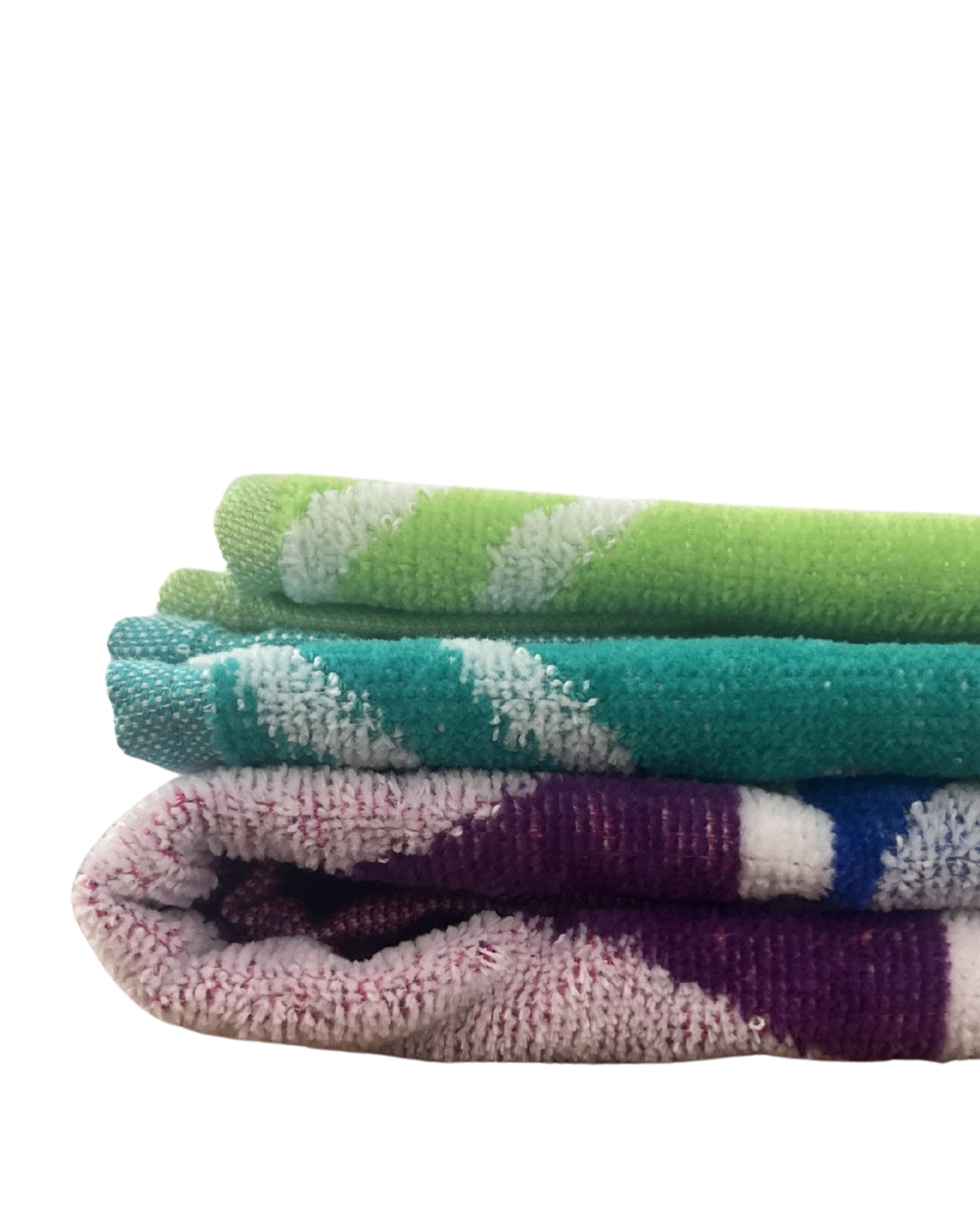 XXL Strandtuch mit Sonnen-Design und Streifen in Regenbogenfarben, gefaltet – Stromboli Kollektion von Dolcefrotto