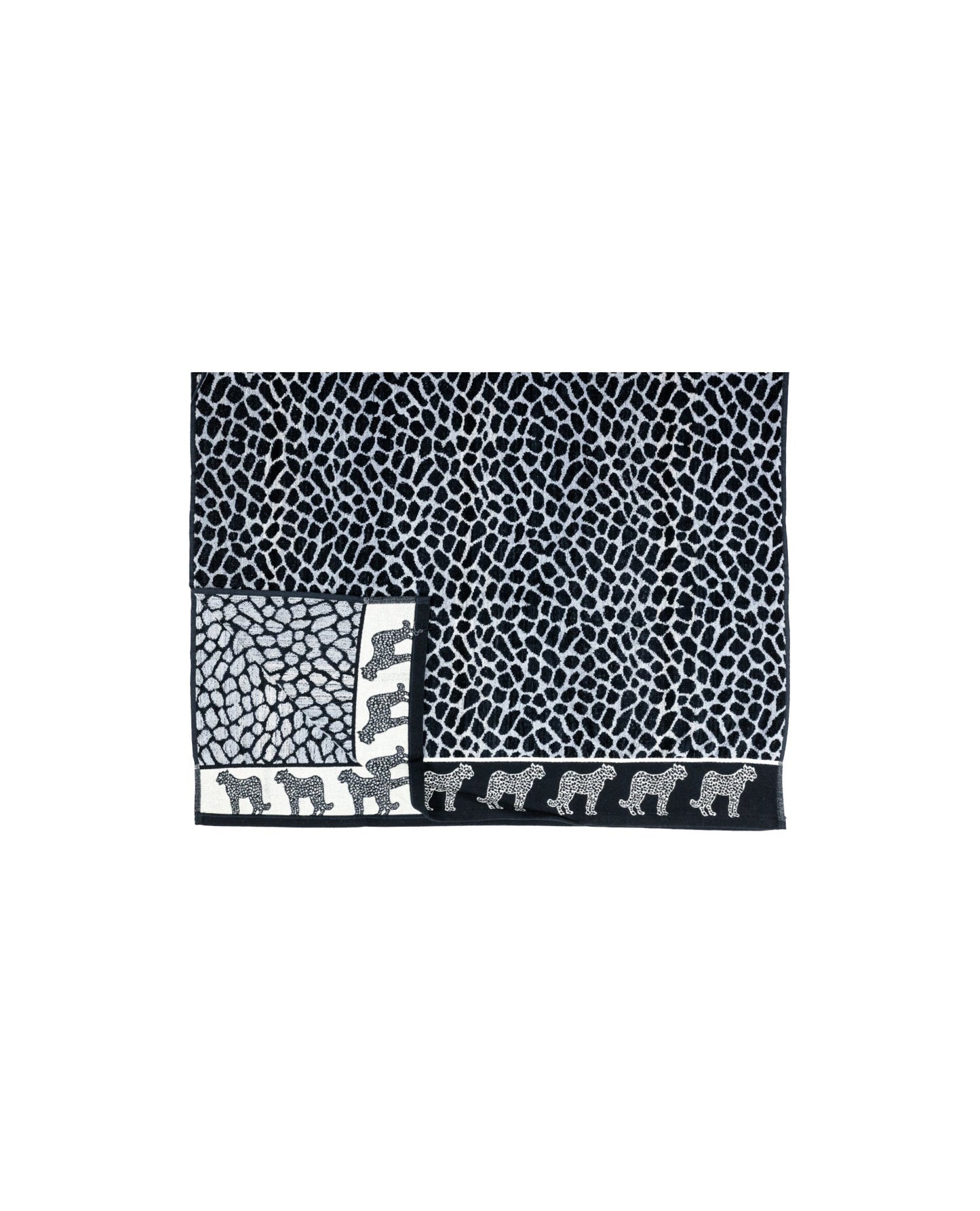 Afrika Strandtuch Grau-Leopard Textur-Detail – Leopardenmuster Design, OEKO-TEX Baumwolle