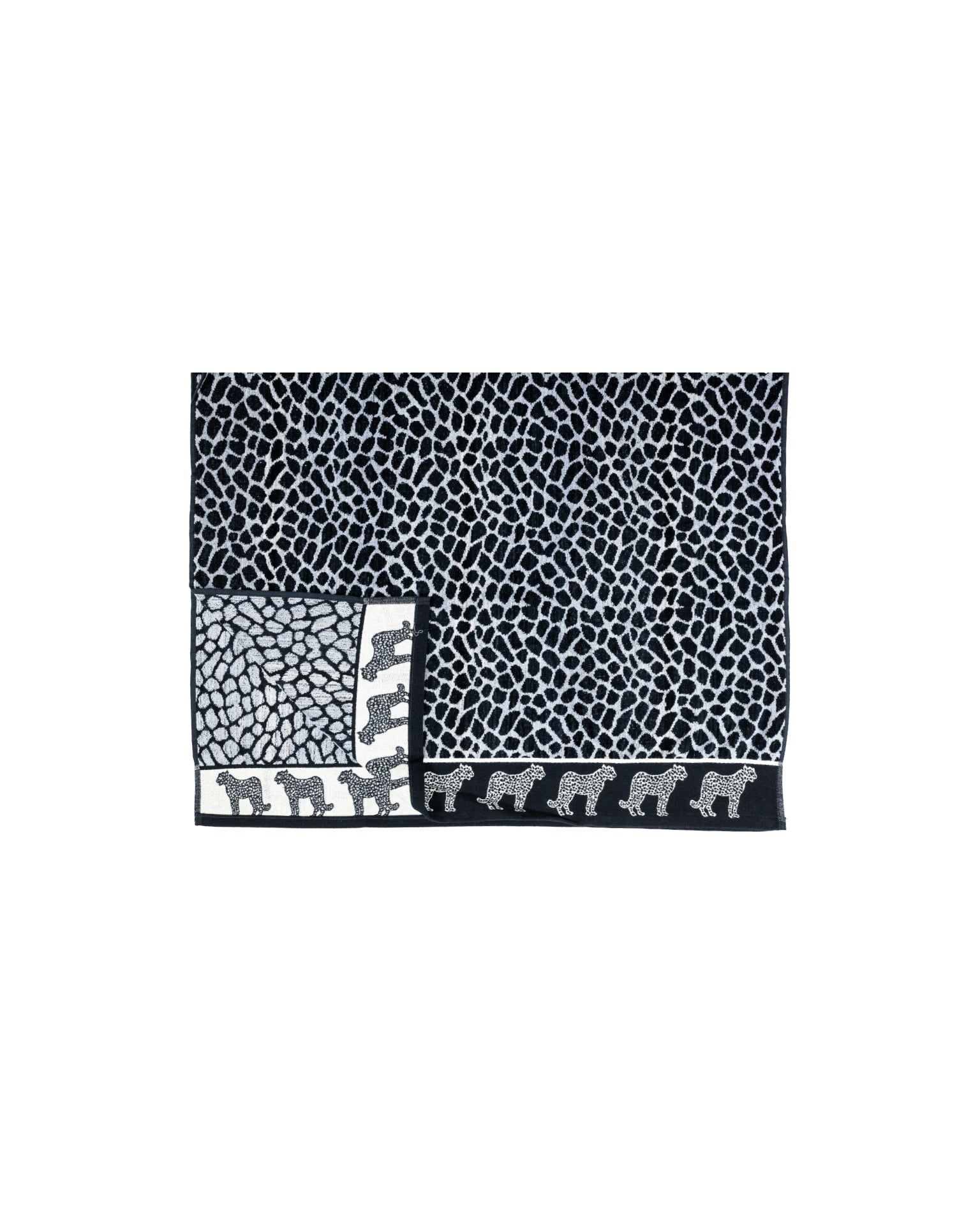 Afrika Strandtuch Grau-Leopard Textur-Detail – Leopardenmuster Design, OEKO-TEX Baumwolle