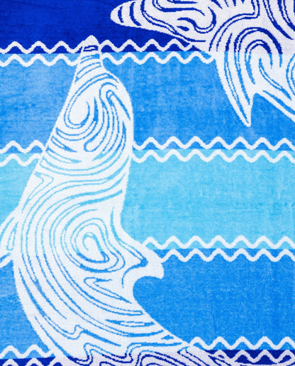 Pantelleria Blau von oben – 165x90 cm XXL Baumwolle