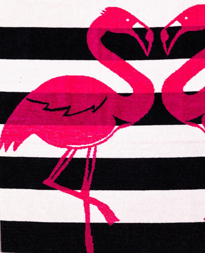 Flamingo Gold Schwarz von oben – 165x90 cm XXL Baumwolle