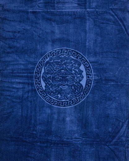 Poseidon Dunkelblau von oben – 165x90 cm XXL Baumwolle