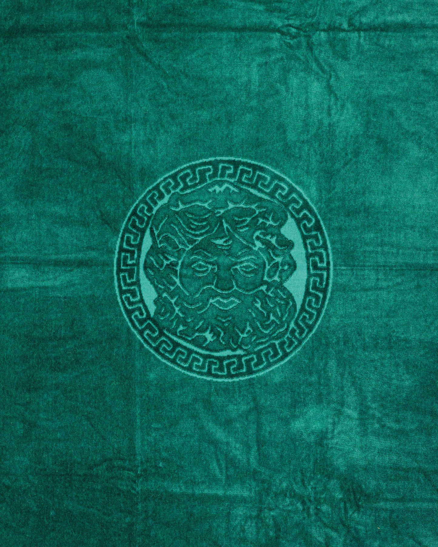 Poseidon Smaragdgrün von oben – 165x90 cm XXL Baumwolle