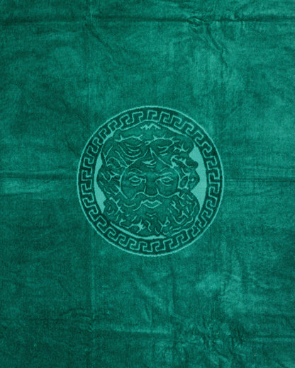 Poseidon Smaragdgrün von oben – 165x90 cm XXL Baumwolle